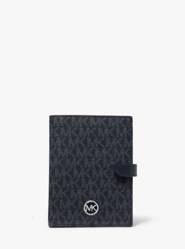 Damske Penazenky Michael Kors Heritage Medium Logo Passport Modre - Doplnky Michael Kors Vypredaj | ZOQVY-4692
